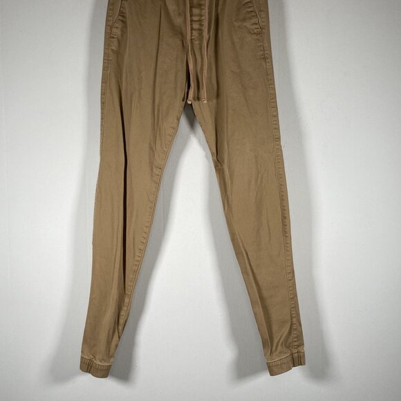 Hollister Skinny Jogger Pants Men's Khaki Beige Small Mid Rise Drawstring Casual - Picture 2 of 16